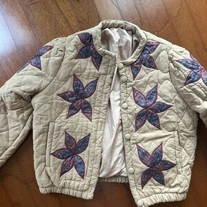 Quilted Jacket with Floral Pattern